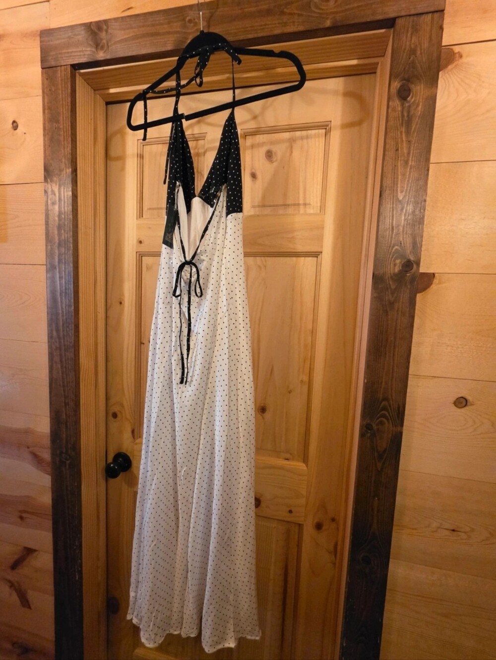 wild fable Black & White Polka Dot Strapless Halter Dress - Picture 4 of 7
